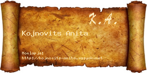 Kojnovits Anita névjegykártya